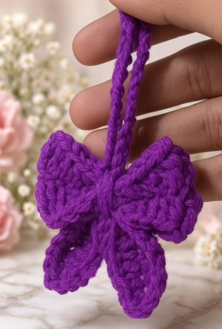 Purple Bow Charm