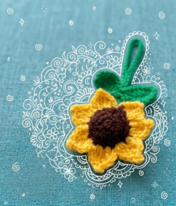 Sunflower Crochet Charm