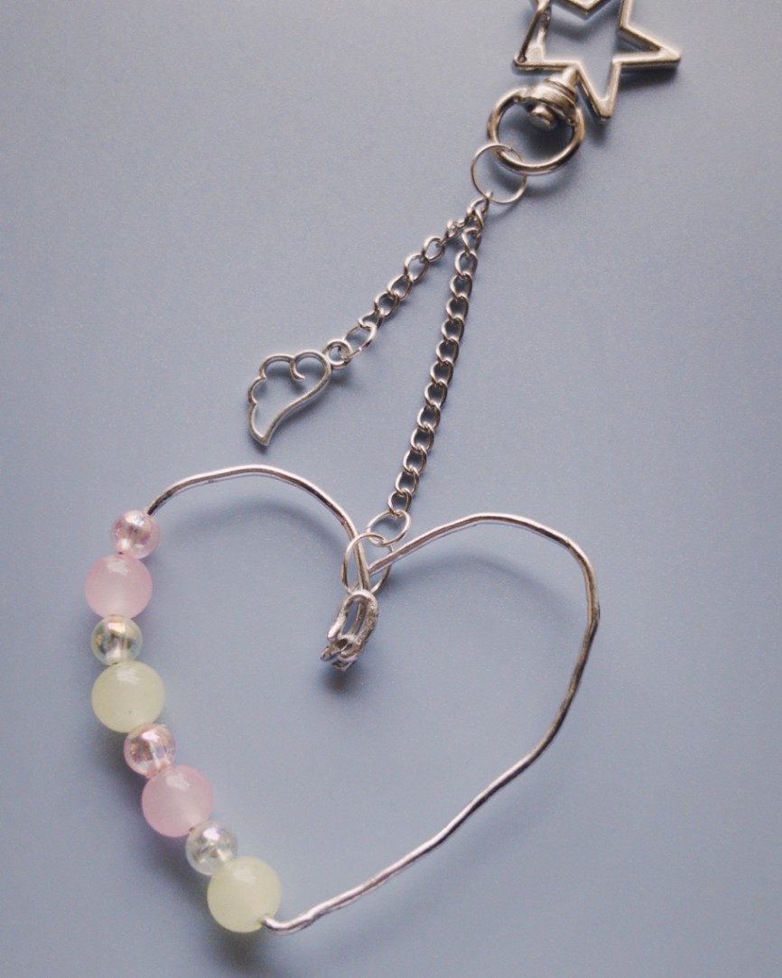 Pastel Heart & Angel Wing Dangle Charm